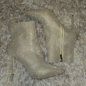 Elegant Gold Ankle Boots